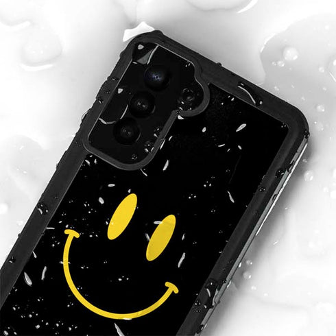 Black Happy Face Galaxy S23 Waterproof Case