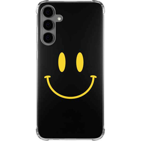 Black Happy Face Galaxy S24 Plus Clear Case