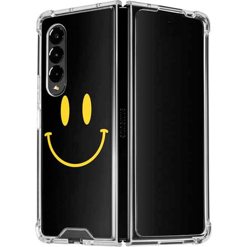 Black Happy Face Galaxy Z Fold4 5G Clear Case
