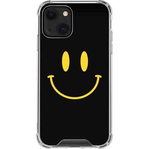 Black Happy Face iPhone 14 Plus Clear Case