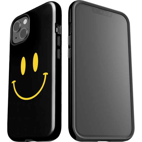 Black Happy Face iPhone 14 Impact Case