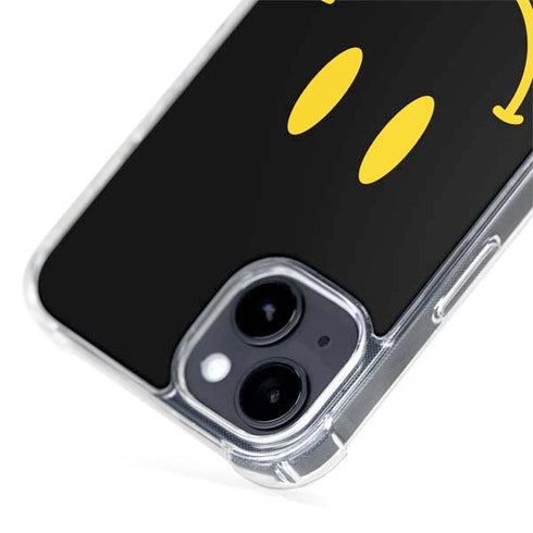 Black Happy Face iPhone 15 Plus MagSafe Case