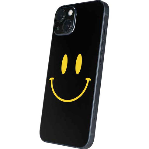Black Happy Face iPhone 15 Plus Skin
