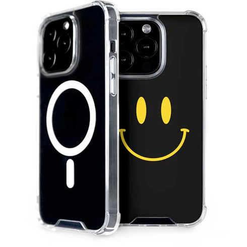 Black Happy Face iPhone 15 Pro MagSafe Case