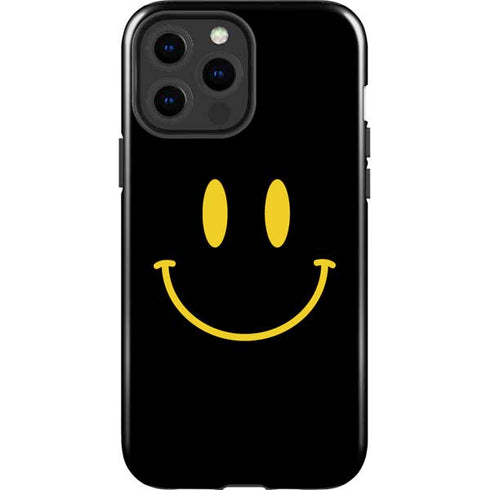 Black Happy Face iPhone 15 Pro Max Impact Case