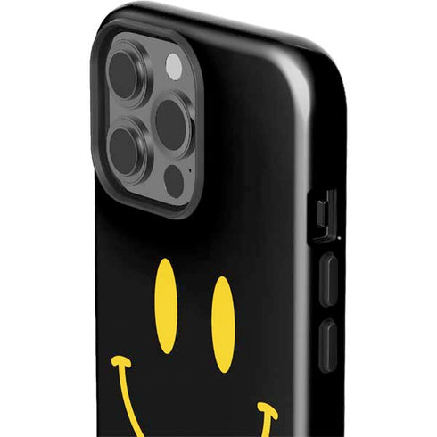 Black Happy Face iPhone 15 Pro Max Impact Case