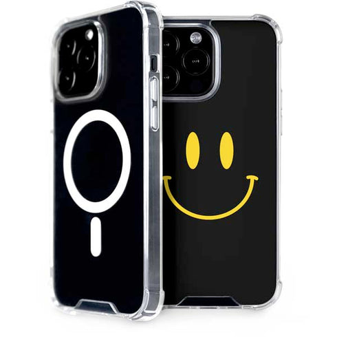 Black Happy Face iPhone 15 Pro Max MagSafe Case