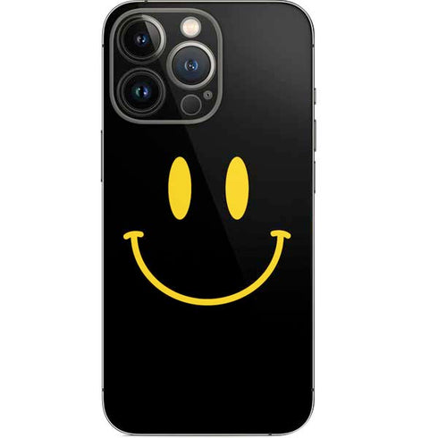 Black Happy Face iPhone 14 Pro Skin