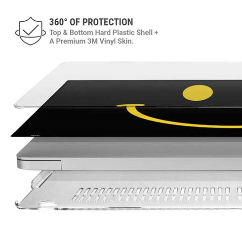 Black Happy Face MacBook Air 15in (2023-2025) Case plus Skin