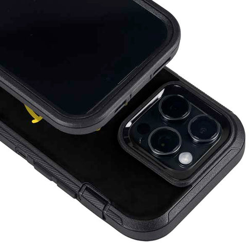 Black Happy Face Otterbox Defender iPhone Skin