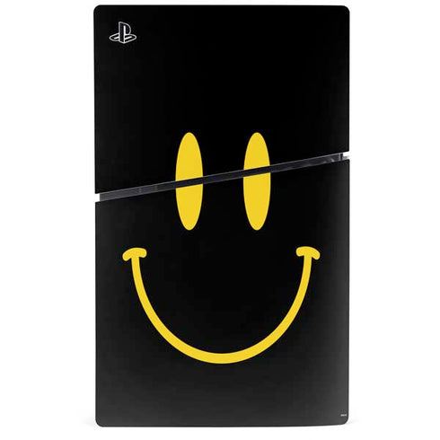 Black Happy Face PS5 Slim Digital Edition Console Skin