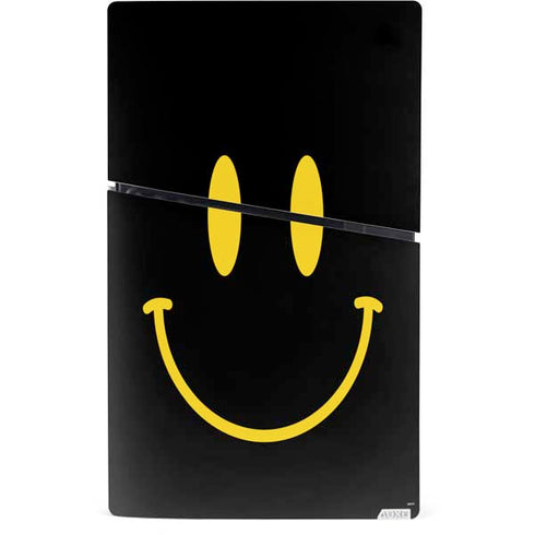 Black Happy Face PS5 Slim Digital Edition Console Skin