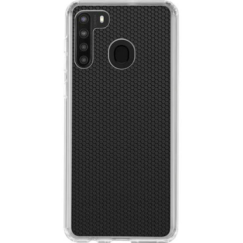 Specialty Vinyl Black Hex Texture Galaxy A21 Clear Case