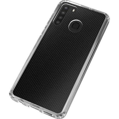 Specialty Vinyl Black Hex Texture Galaxy A21 Clear Case