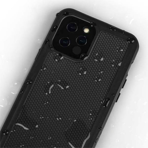 Specialty Vinyl Black Hex Texture iPhone 12 Pro Waterproof Case