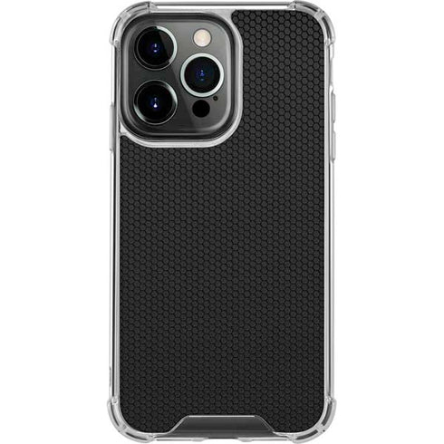 Specialty Vinyl Black Hex Texture iPhone 15 Pro Clear Case