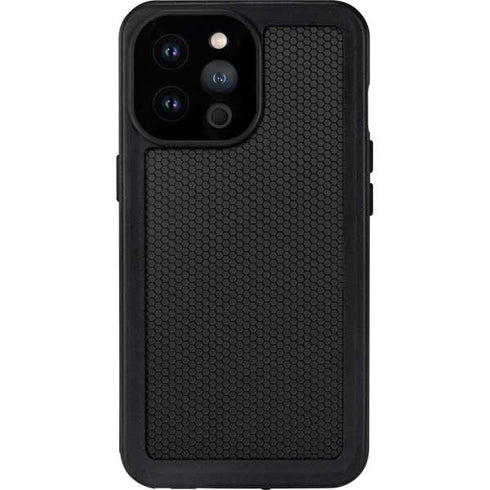Specialty Vinyl Black Hex Texture iPhone 14 Pro Max Waterproof Case