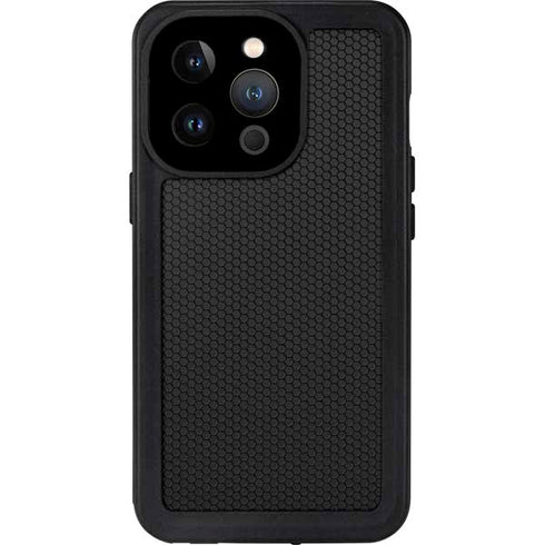 Specialty Vinyl Black Hex Texture iPhone 14 Pro Waterproof Case