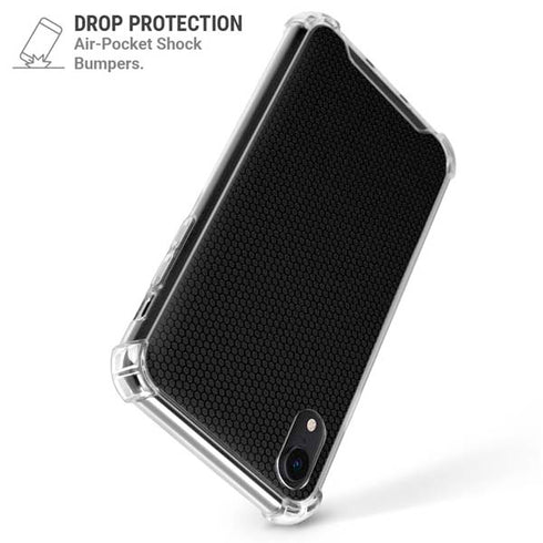 Specialty Vinyl Black Hex Texture iPhone XR Clear Case