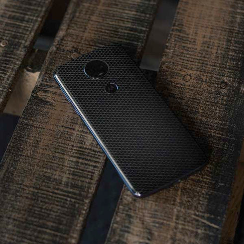 Specialty Vinyl Black Hex Texture Moto E5 Plus Skin