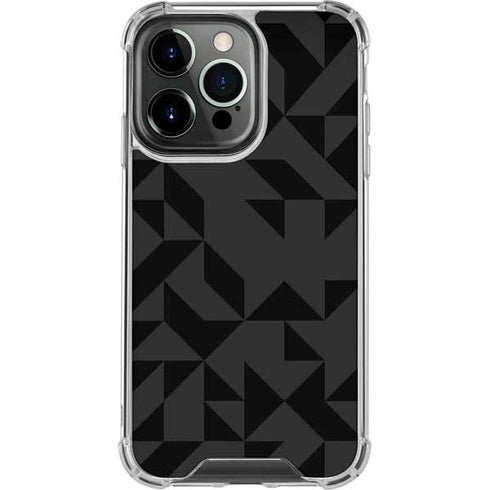 Black Geometric iPhone 13 Pro Clear Case