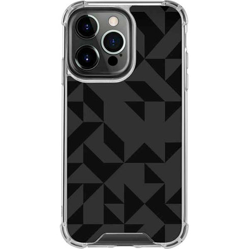 Black Geometric iPhone 15 Pro Clear Case