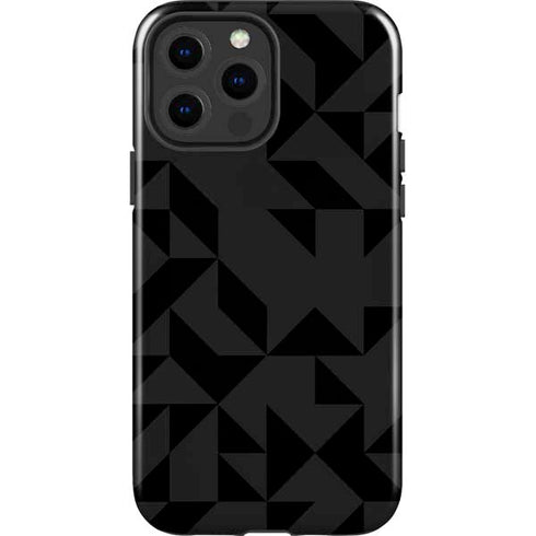 Black Geometric iPhone 15 Pro Max Impact Case