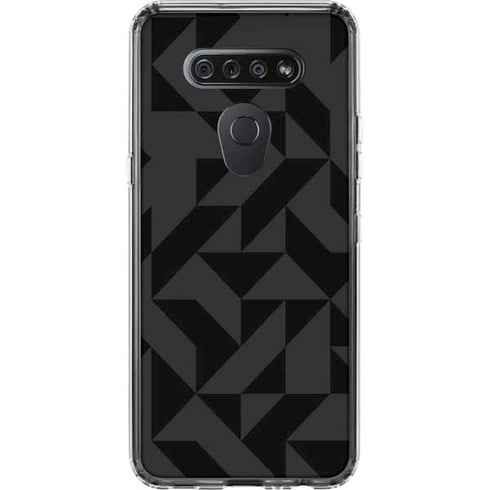 Black Geometric LG K51/Q51 Clear Case