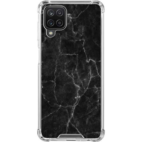 Black Marble Galaxy A12 Clear Case