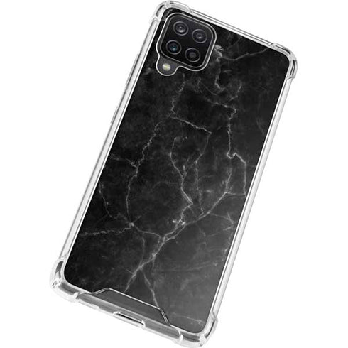 Black Marble Galaxy A12 Clear Case