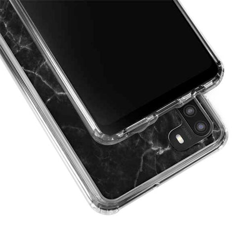 Black Marble Galaxy A21 Clear Case