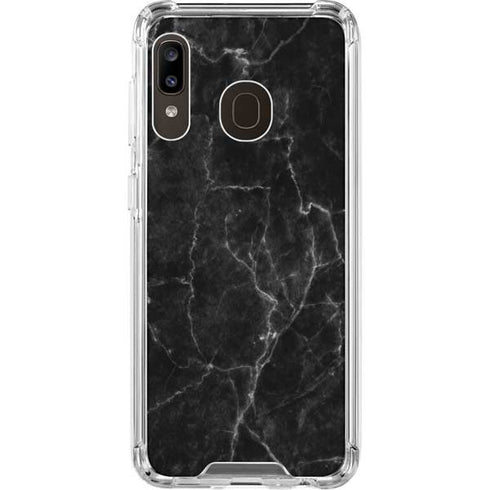 Black Marble Galaxy A30 Clear Case