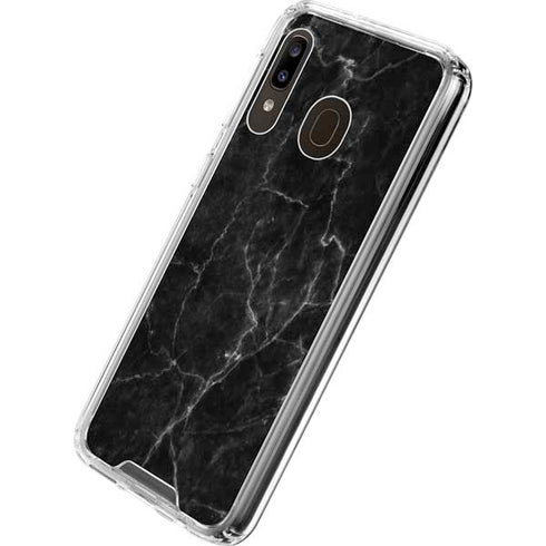 Black Marble Galaxy A30 Clear Case