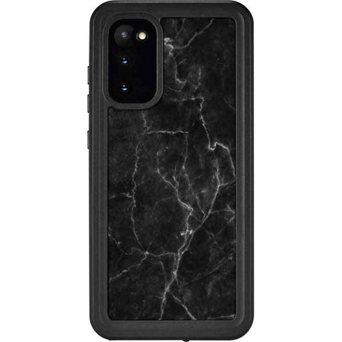 Black Marble Galaxy S20 Waterproof Case
