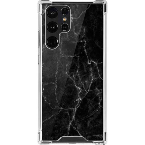 Black Marble Galaxy S22 Ultra Clear Case