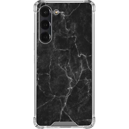 Black Marble Galaxy S23 Plus Clear Case