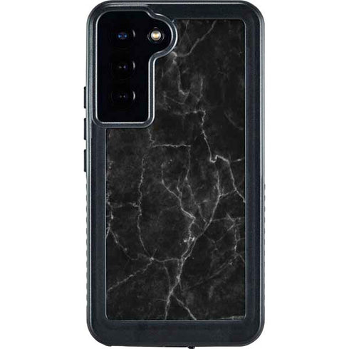 Black Marble Galaxy S23 Plus Waterproof Case