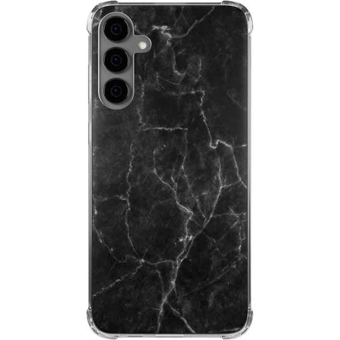 Black Marble Galaxy S24 Plus Clear Case
