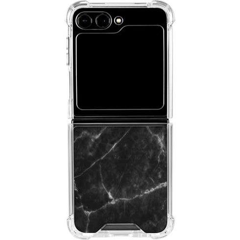 Black Marble Galaxy Z Flip5 5G Clear Case