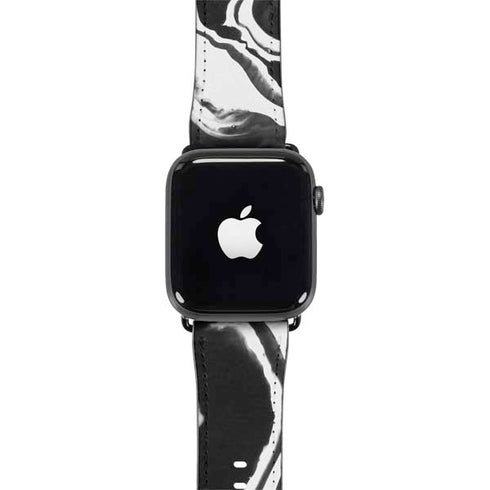 Black Marble Ink Apple Watch Band 42-44mm