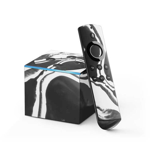 Black Marble Ink Fire TV Cube Skin