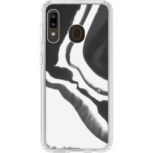 Black Marble Ink Galaxy A20 Clear Case