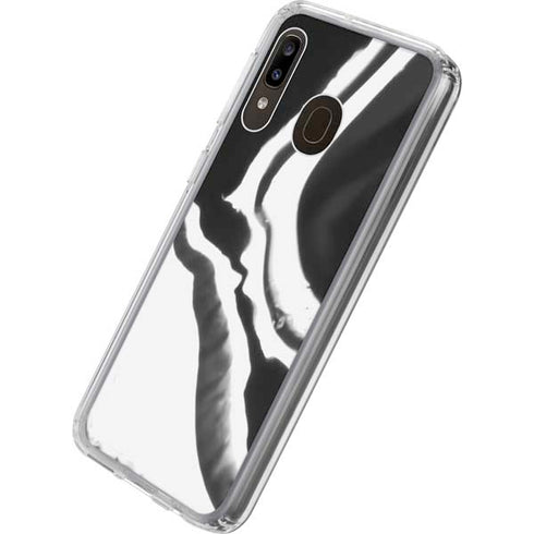 Black Marble Ink Galaxy A20 Clear Case