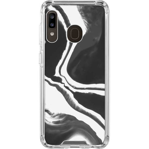 Black Marble Ink Galaxy A30 Clear Case
