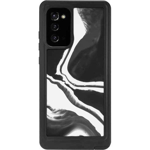Black Marble Ink Galaxy Note20 5G Waterproof Case