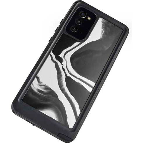 Black Marble Ink Galaxy Note20 5G Waterproof Case