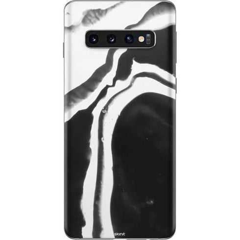Black Marble Ink Galaxy S10 Skin