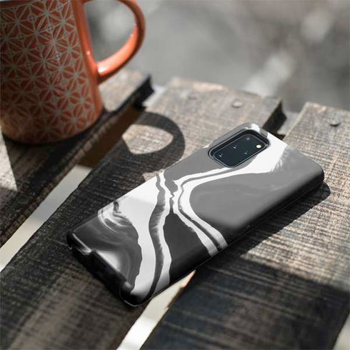 Black Marble Ink Galaxy S20 Plus Pro Case