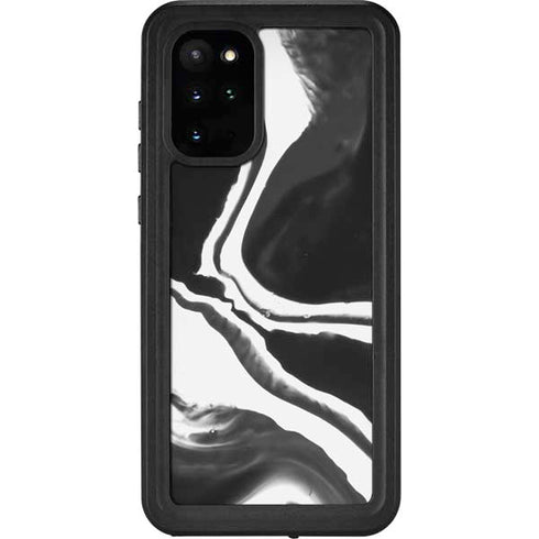 Black Marble Ink Galaxy S20 Plus Waterproof Case