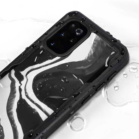 Black Marble Ink Galaxy S20 Plus Waterproof Case